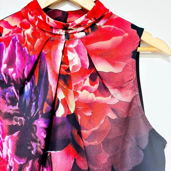 MELANIE LYNE Black & Pink Floral Tank Top | Medium * - Picture 3 of 9